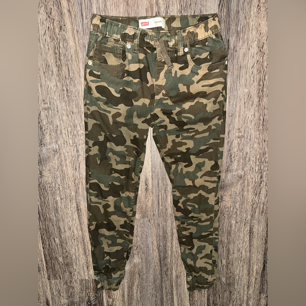 Levi's Youth Boys/Girls Unisex Drawstring Denim Camo Pants Joggers Jeans Size 10